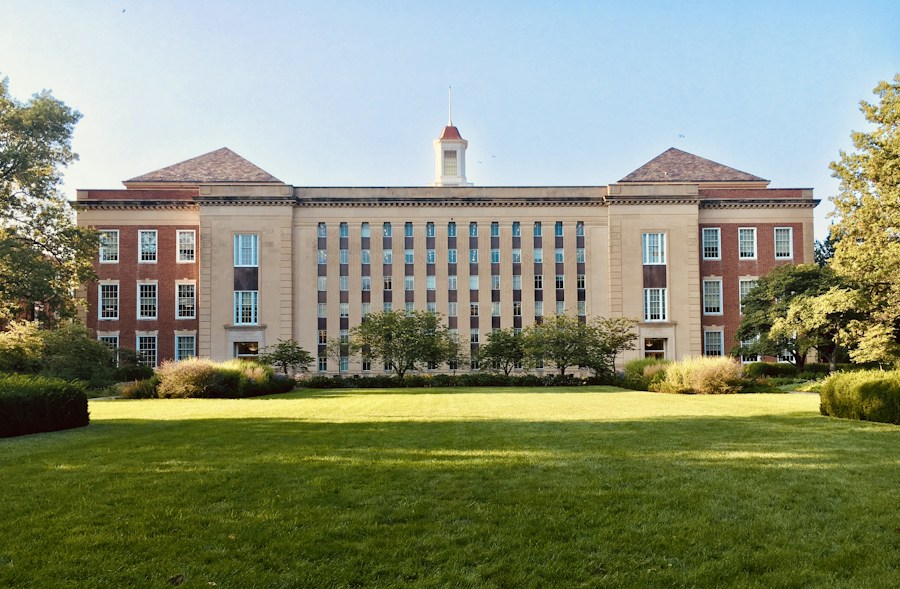 Canadian university campus with students
