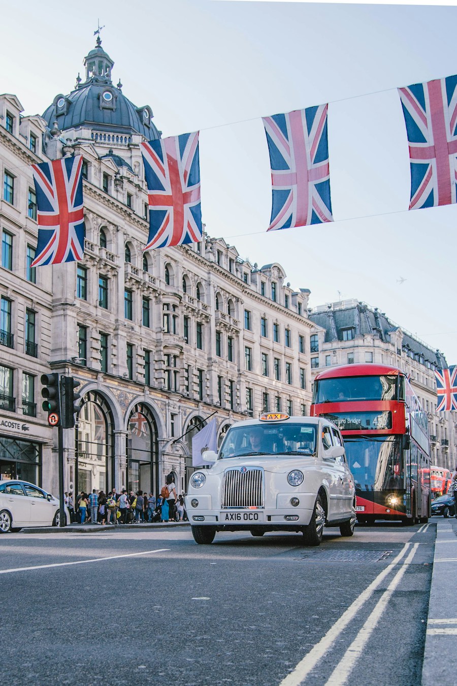 Bus on a UK university street