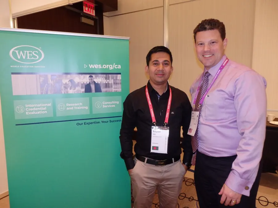 Bapan Saha of SA Associates at the WES stand at an ICEF workshop