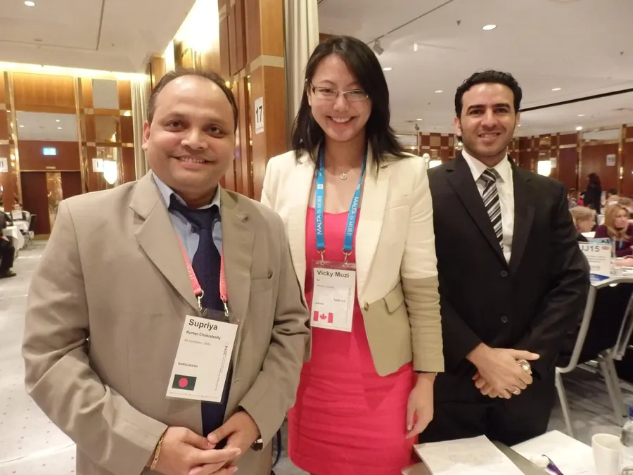 Supriya Kumar Chakraborty with a Western University representative at an ICEF workshop