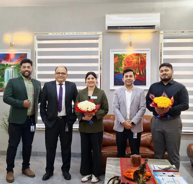 Laurentian University — Arti Rawat with Mr Talha · Dhaka office