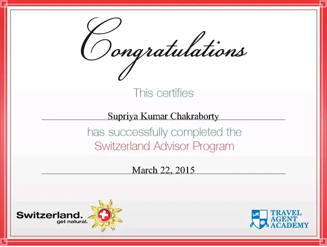 Switzerland Advisor Program certificate