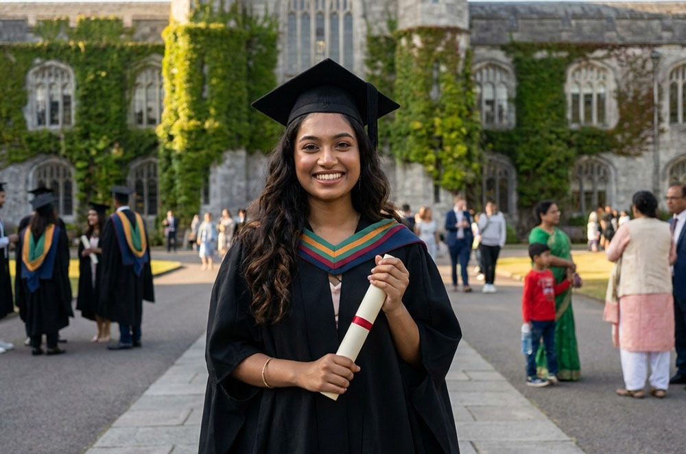 Student preparing for IELTS and university admission with SA Associates